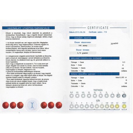 Női gyűrű modern csiszolású briliánssal