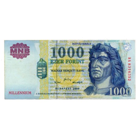 1000 Forint Bankjegy Millennium 2000 DA gVF