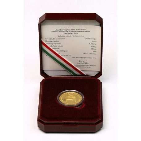 Államalapítás 20000 Forint 1999 PP certifikáttal