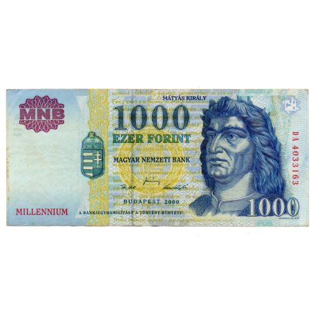 1000 Forint Bankjegy Millennium 2000 DA VF