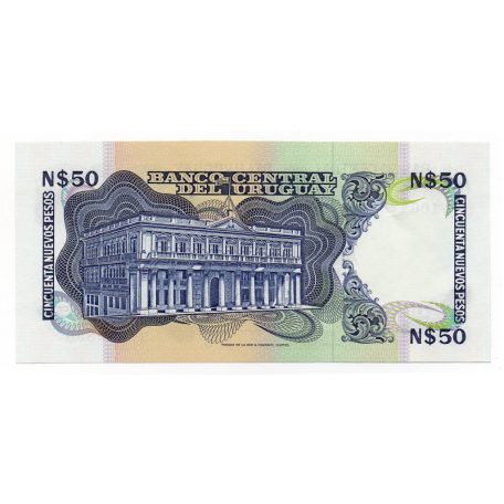 Uruguay 50 Peso Bankjegy 1989 P61A UNC G sorozat