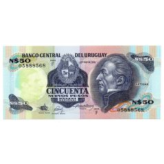 Uruguay 50 Peso Bankjegy 1988 P61A aUNC-UNC F sorozat