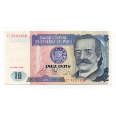 Peru 10 Intis Bankjegy 1987 P129a UNC