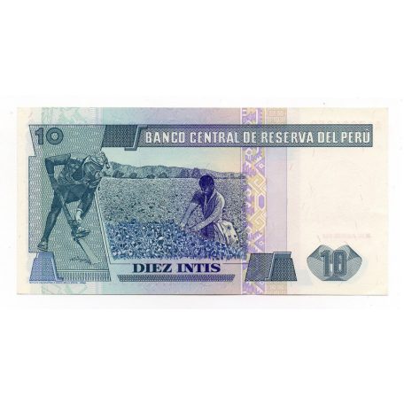 Peru 10 Intis Bankjegy 1987 P129a UNC