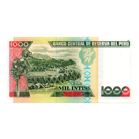 Peru 1000 Intis Bankjegy 1988 P136b UNC