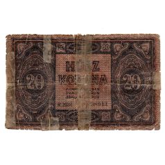 20 Korona Postatakarékpénztár jegy1919 Augusztus
