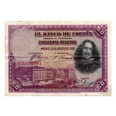 Spanyolország 50 Peseta Bankjegy 1928 P75b