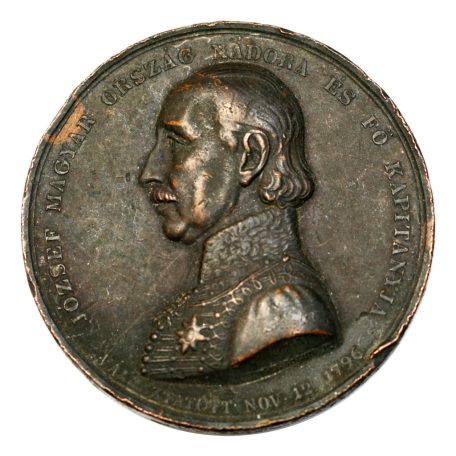 József nádor 50 éves nádori jubileum bronz emlékérem 1846
