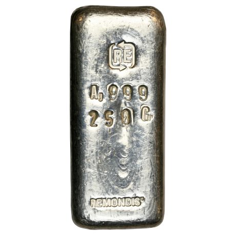 Befektetési ezüst lapka 250 g színeztüst Ag999 Remondis