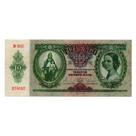 10 Pengő Bankjegy 1936 VF