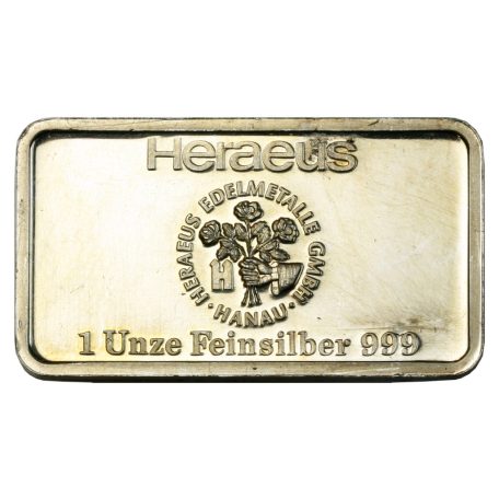 Befektetési ezüst lapka 1 uncia színeztüst Ag999 Heraeus