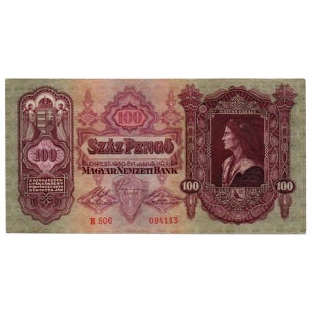 100 Pengő Bankjegy 1930 gEF