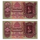 100 Pengő Bankjegy 1930 sorszámkövető pár aUNC