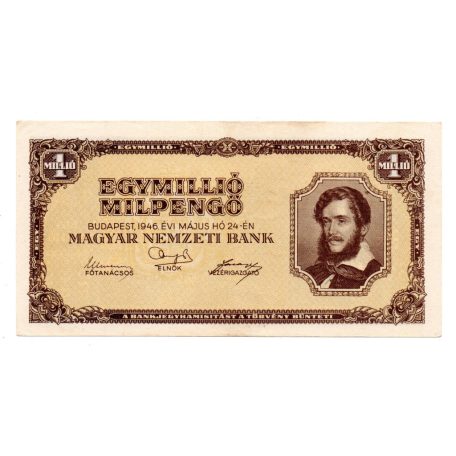 1 Millió Milpengő Bankjegy 1946 EF