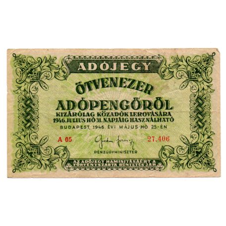 50000 Adópengő 1946 P50 F