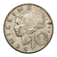 Ausztria ezüst 10 Schilling 1957