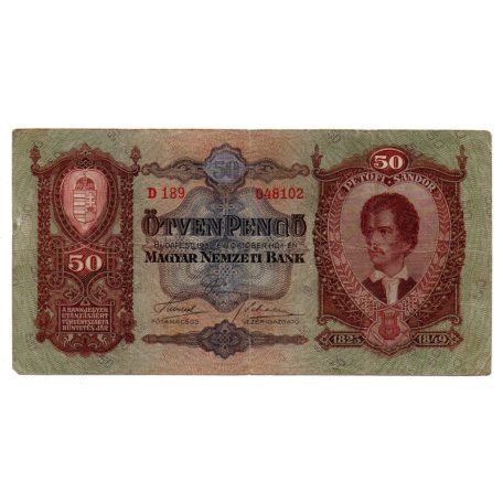 50 Pengő Bankjegy 1932 F