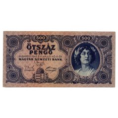 500 Pengő Bankjegy 1945 VF hibás nyomat orosz P helyett N