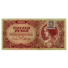 10000 Pengő Bankjegy 1945 VF vagyondézsma bélyeggel