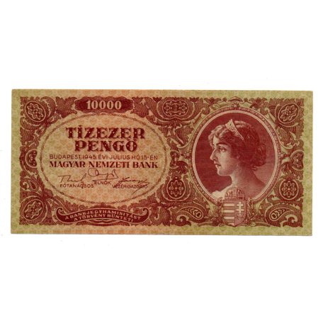 10000 Pengő Bankjegy 1945 VF 