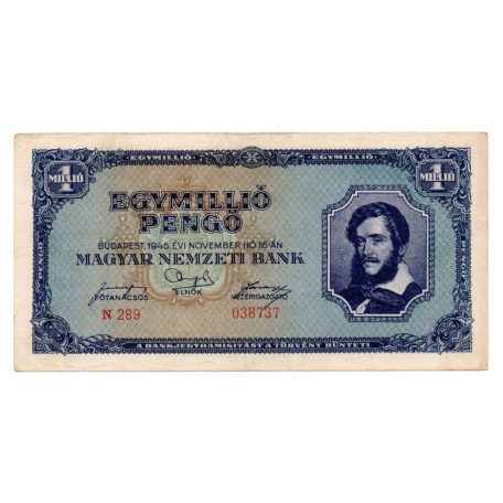 1 Millió Pengő Bankjegy 1945 aVF