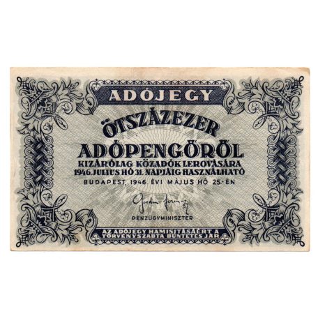 500000 Adópengő 1946 P52A VF
