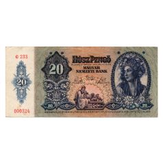 20 Pengő Bankjegy 1941 alacsony sorszám 000324