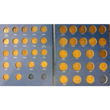 Svéd érme gyűjtői album 1 és 2 Öre 1952 - 1961 benne 44db érme