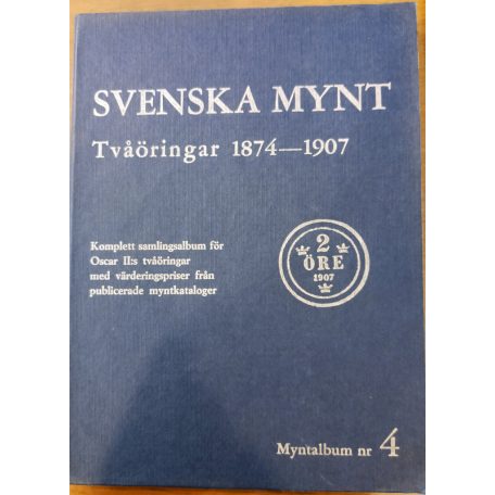 Svéd érme gyűjtői album 2 Öre 1874-1907 benne 9db érme