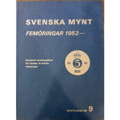 Svéd érme gyűjtői album 5 Öre 1952-1971