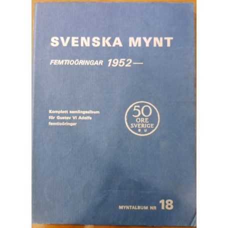 Svéd érme gyűjtői album 50 Öre 1952-1973