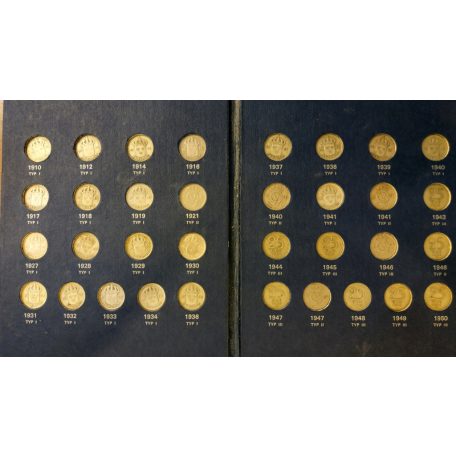 Svéd érme gyűjtői album 25 Öre 1910-1950 benne 34db érme