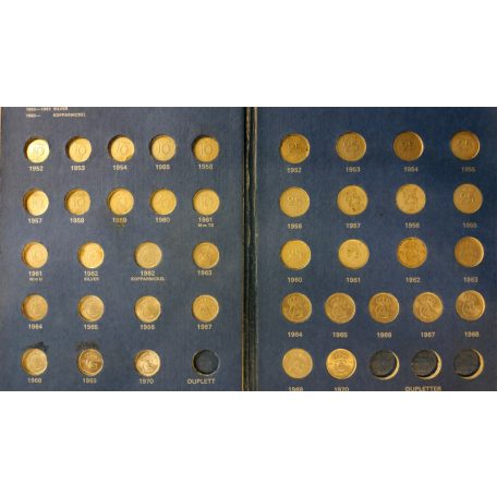 Svéd érme gyűjtői album 10 és 25 Öre 1952-1970 benne 40db érme