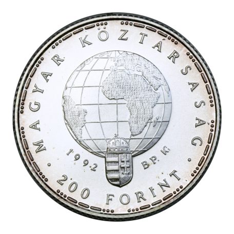 Veszélyeztetett Állatvilág 200 Forint 1992 BU Gólya ezüst