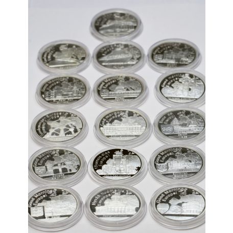 16 db Good Morning Europe 1 unciás színezüst emlékérem-sor