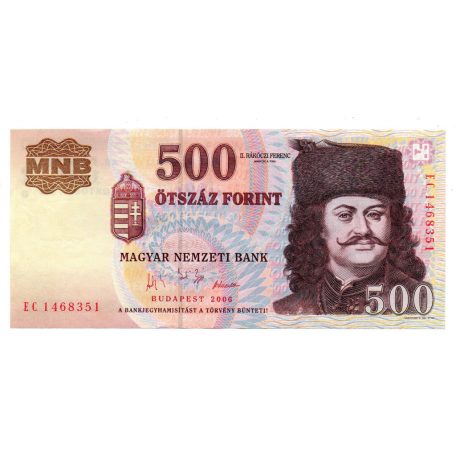 500 Forint Bankjegy 2006 EC sorozat 1956 50. évforduló VF