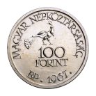 Kodály Zoltán 100 Forint 1967 BU 28g Ag750