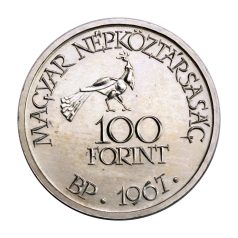 Kodály Zoltán 100 Forint 1967 BU 28g Ag750