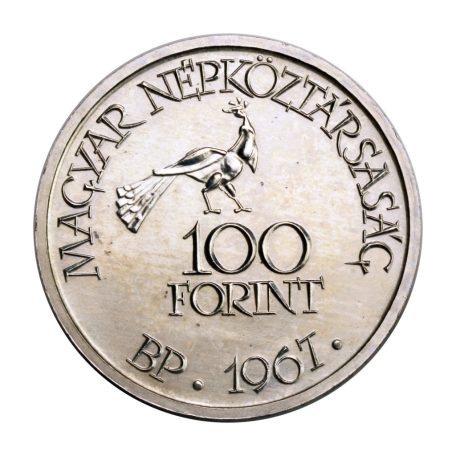 Kodály Zoltán 100 Forint 1967 BU 28g Ag750