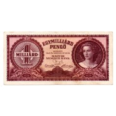1 Milliárd Pengő Bankjegy 1946 VF