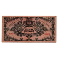   1000 Pengő Bankjegy 1945 VF egyenes hármas a sorszámban Bélyeg