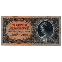   10000 Milpengő Bankjegy 1946 VF sötétvörös értékjelzés