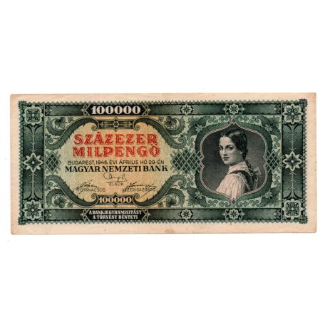 100000 Milpengő Bankjegy 1946 VF