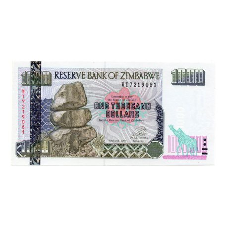 Zimbabwe 1000 Dollár Bankjegy 2003 P12b UNC
