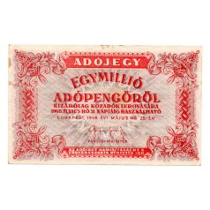 1 Millió Adópengő 1946 P53B EF fehér papíron