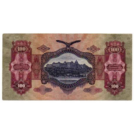 100 Pengő Bankjegy 1930 hamis sarló kalapács felülbélyegzés 
