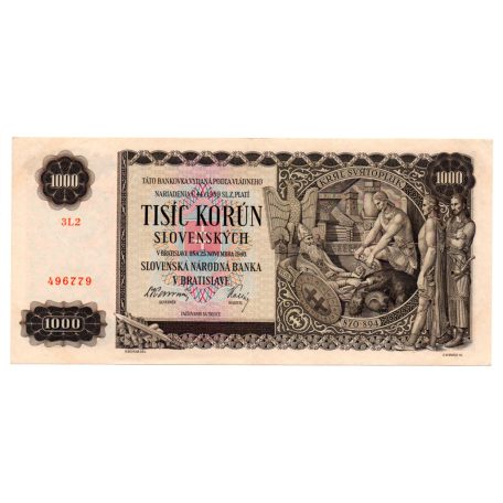 Szlovákia 1000 Korona Bankjegy 1940 P13a