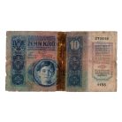 10 Korona Bankjegy 1915 Magyarország felülbélyezéssel G