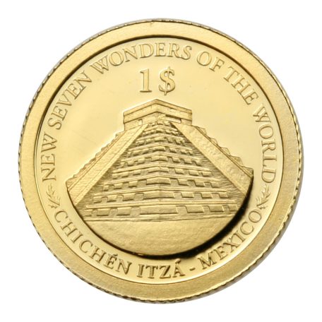 Salamon-szigetek 1 Dollár 2013 PP Chichén Itzá arany érem