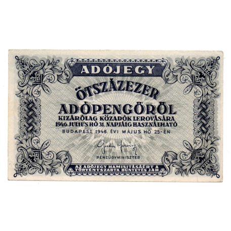 500000 Adópengő 1946 P52A aUNC